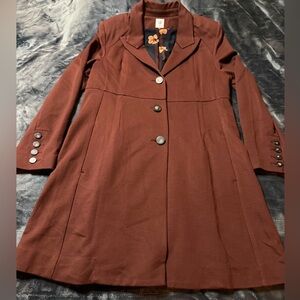 CAbi Rusty Brown Trench Jacket Blazer